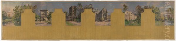 Esquisse pour la salle des fetes de la mairie de Vincennes : Vues de Vincennes - view 1