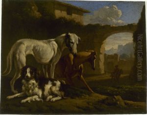 Epagneul et levriers by Johan le Ducq
