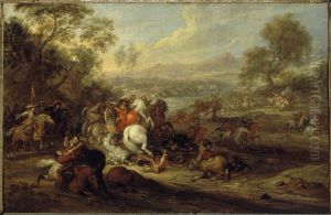 Choc de cavalerie ou Combat de cavalerie by Adam Frans van der Meulen