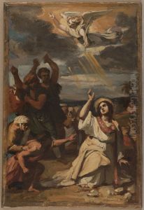 Esquisse pour l'eglise Notre-Dame-de-Lorette : Le martyre de saint Etienne by Auguste Couder