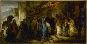 Esquisse pour l'eglise Notre-Dame-de-Lorette : la Presentation au temple by Francois Joseph Heim
