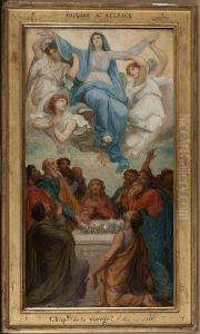 Esquisse pour l'eglise Saint-Sulpice : L'Assomption de la Vierge by Emile ( Jean Baptiste Philippe) Bin