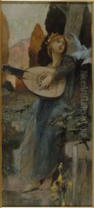 Esquisse pour le salon des Arts de l'Hotel de Ville de Paris : La Musique by Francois Flameng