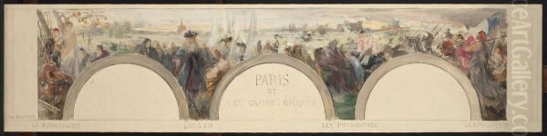 Esquisse pour le salon d'entree de l'Hotel de ville de Paris : Paris et les grandes epoques - view 1