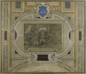 Esquisse pour la galerie des Metiers de l'Hotel de Ville : Graveurs by Pierre-Victor Galland