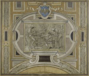 Esquisse pour la galerie des Metiers de l'Hotel de Ville : Tourneurs by Pierre-Victor Galland