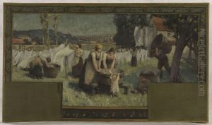 Esquisse pour la mairie d'Arcueil-Cachan : Les Blanchisseuses Esquisse pour la mairie d'Arcueil-Cachan : Les Blanchisseuses