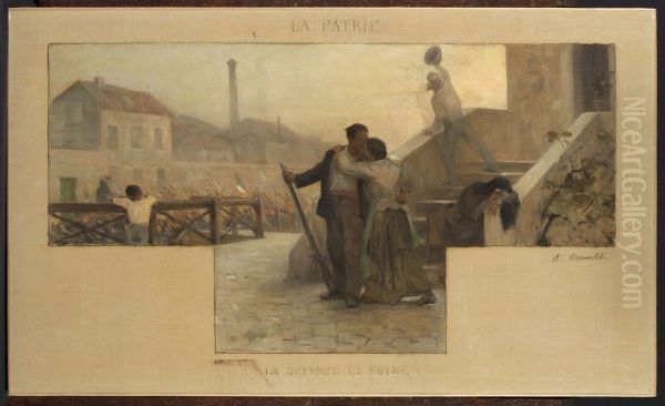 Esquisse pour la salle des mariages de la mairie d'Arcueil-Cachan : La Patrie - la defense du foyer - view 1