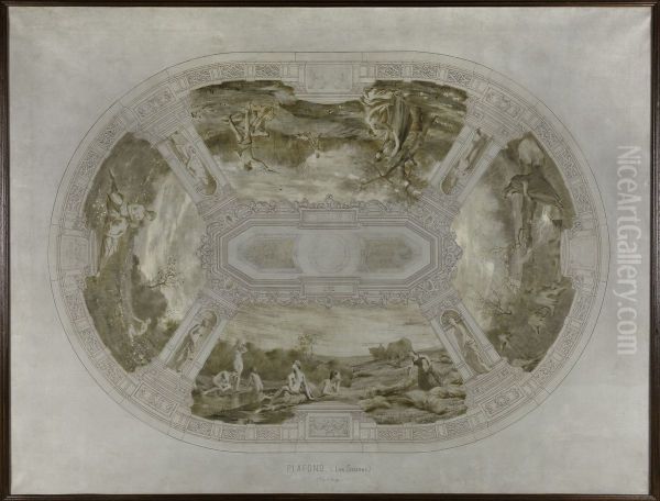 Esquisse pour la salle des mariages de la mairie de Courbevoie : Les Saisons (Plafond) - view 1