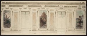 Esquisse pour la salle des mariages de la mairie de Courbevoie : Fileuse. Le mariage. Berger by Theobald Chartran
