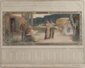 Esquisse pour la mairie de Montreuil-sous-Bois : L'ete - La famille thumbnail