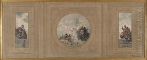 Esquisse pour la mairie de Pantin : Avenir. Hardy Pantin! En avant. Esperance. Glorieux passe. by Francois Schommer