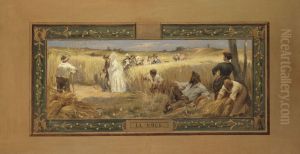 Esquisse pour la salle des mariages de la mairie du 14eme : La Noce by Henri Adriene Tanoux