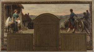 Esquisse pour la mairie de Saint-Maur-des-Fosses : Maternite et Patrie - La defense de la Patrie by Paul Baudouin