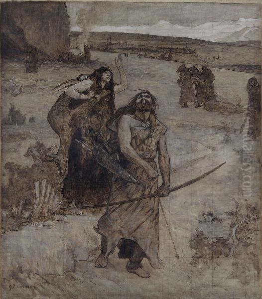 La chasse, esquisse pour l'amphitheatre de paleontologie du Museum d'histoire naturelle de Paris - view 1