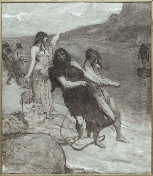 La peche, esquisse pour l'amphitheatre de paleontologie du Museum d'histoire naturelle de Paris - view 1