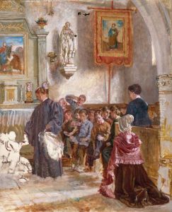 Catechisme dans une eglise by Auguste Dutuit