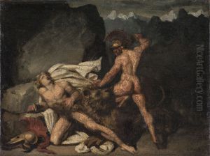 Scene heroique. Cain et Abel by Joseph-Desire Court