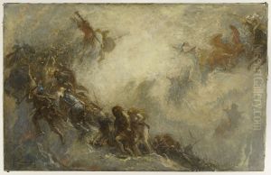 Esquisse pour l'amphitheatre de paleontologie du Museum d'histoire naturelle de Paris : les Races humaines (Plafond)