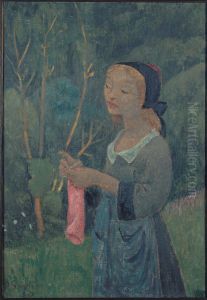 Tricoteuse au bas rose by Paul Serusier