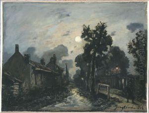 Une rue a Delft, le soir by Johan Jongkind