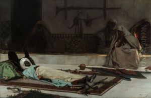 Le jour des funerailles - Scene du Maroc by Jean-Joseph Benjamin-Constant