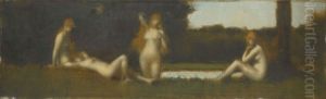 Nymphes a la sortie du bain by Jean-Jacques Henner