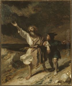 Le roi Lear et son fou pendant la tempete by Louis Boulanger