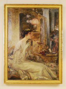 En soiree, Madame Pascal Blanchard. by George Desvallieres