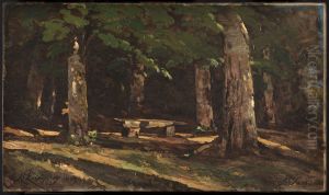 Le banc by Henri Harpignies