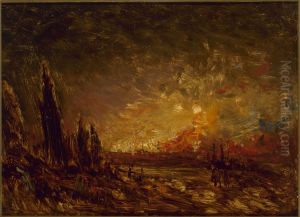 L'incendie by Felix Ziem