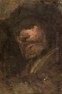Le Tambour, tete d'homme d'apres Rembrandt by Felix Ziem