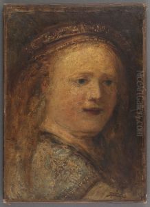 Etude de femme, copie d'apres Rembrandt by Felix Ziem