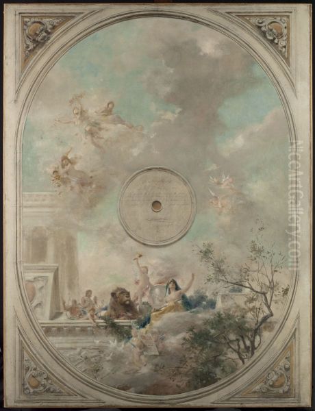 Esquisse pour la salle des mariages de la mairie de Montrouge : La Loi et le Mariage (Plafond) - view 1