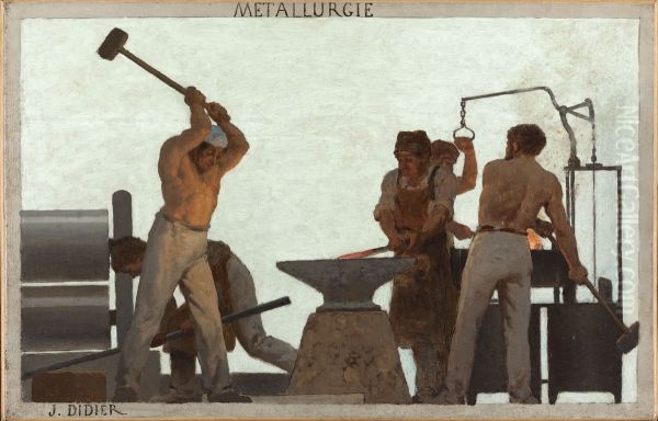 La metallurgie : Esquisse pour l'ecole de la rue Chateau-Landon, 10eme arrondissement de Paris - view 1