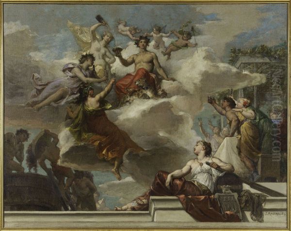 Esquisse pour la mairie du 12eme : Le triomphe de Bacchus (plafond du grand escalier) - view 1