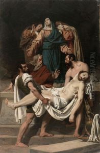 La Mise au tombeau, esquisse pour l'eglise Saint-Antoine-des-Quinze-Vingts by Pierre-Jules Jollivet