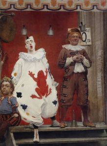 Grimaces et misere - Les Saltimbanques (clown blanc et bonisseur) by Fernand Pelez