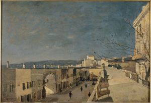 Un quai a Nice, Les Ponchettes by Henri Harpignies