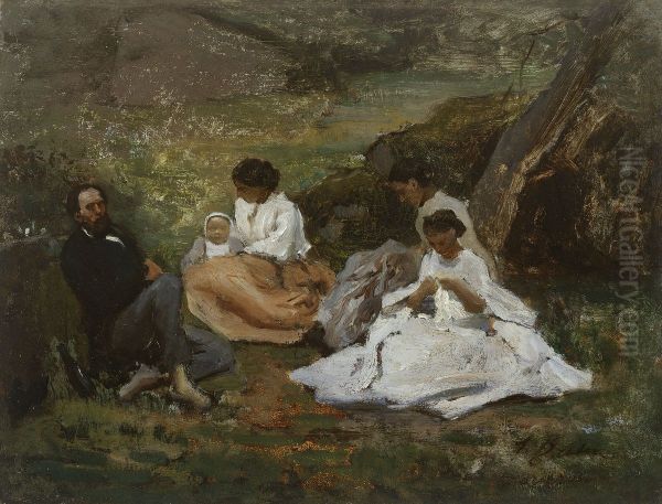 Reunion de famille a Bourron-Marlotte (Theodore de Banville dans la foret de Fontainebleau) - view 1