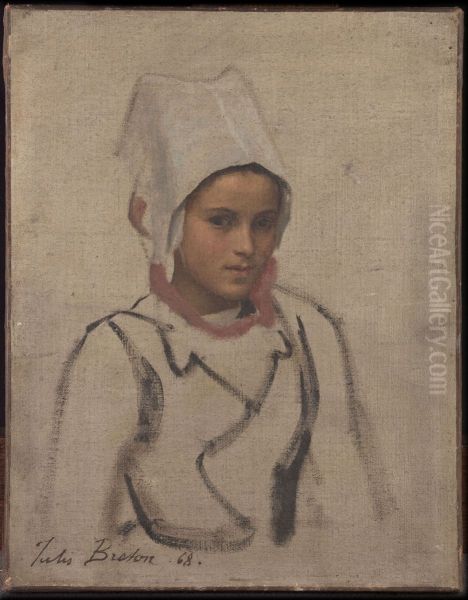 Tete de jeune Bretonne, etude pour le Pardon - view 1