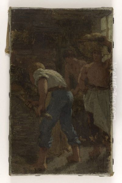 Histoire du ble : La Fabrication du pain : Esquisse pour l'ecole de la rue Dombasle, 15eme arrondissement de Paris - view 1