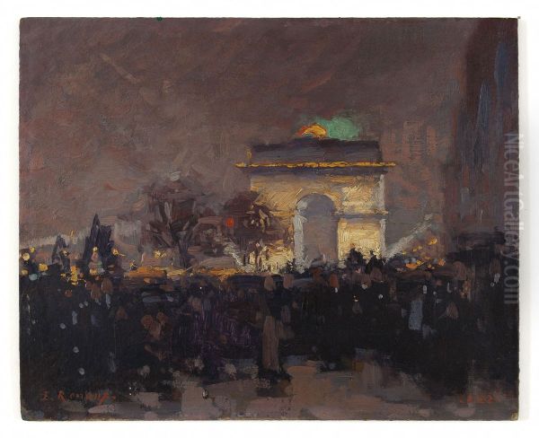 11 novembre 1920. Installation des cendres du soldat inconnu sous l'Arc de Triomphe de l'Etoile - view 1