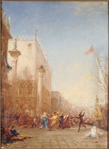 Carnaval a Venise, quai des Esclavons Carnaval a Venise, quai des Esclavons