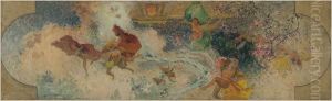 Esquisse pour la mairie d'Aubervilliers : Allegorie (plafond de la salle des fetes) Esquisse pour la mairie d'Aubervilliers : Allegorie (plafond de la salle des fetes)