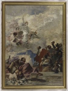 Esquisse pour la mairie de Pantin : La Paix et la Ville de Pantin (plafond) Esquisse pour la mairie de Pantin : La Paix et la Ville de Pantin (plafond)