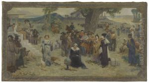 Esquisse pour la mairie de Bois-Colombes : les cinq continents by Fernand Cormon