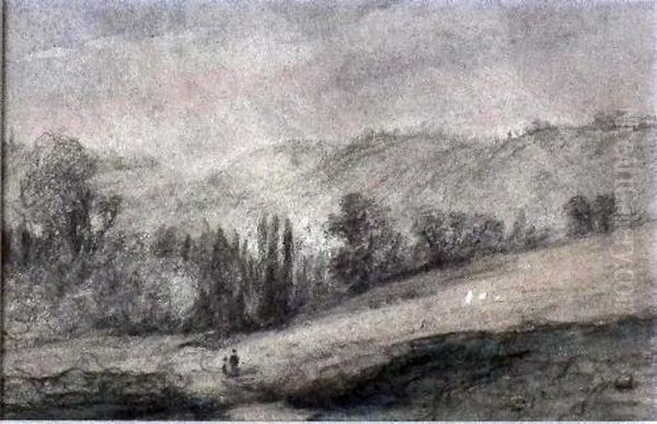 Country Landscape With Two Figures To Foreground - view 1