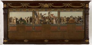 Esquisse pour la salle des fetes de la mairie du 20eme arrondissement : Naissance, patrie, devoir, droits by Jules Didier