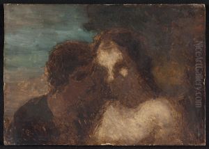 La Confidence ou Le baiser de Judas by Honore Daumier